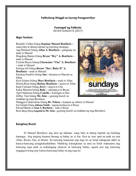 buod ng pelikulang seven sundays|REVIEW .